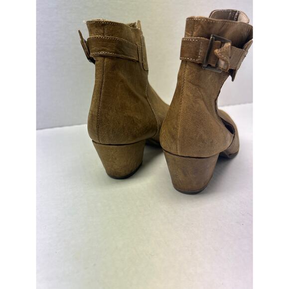 Free People Belleville Suede Leather Ankle Bootie Boots Khaki Brown 30 - Picture 3 of 8